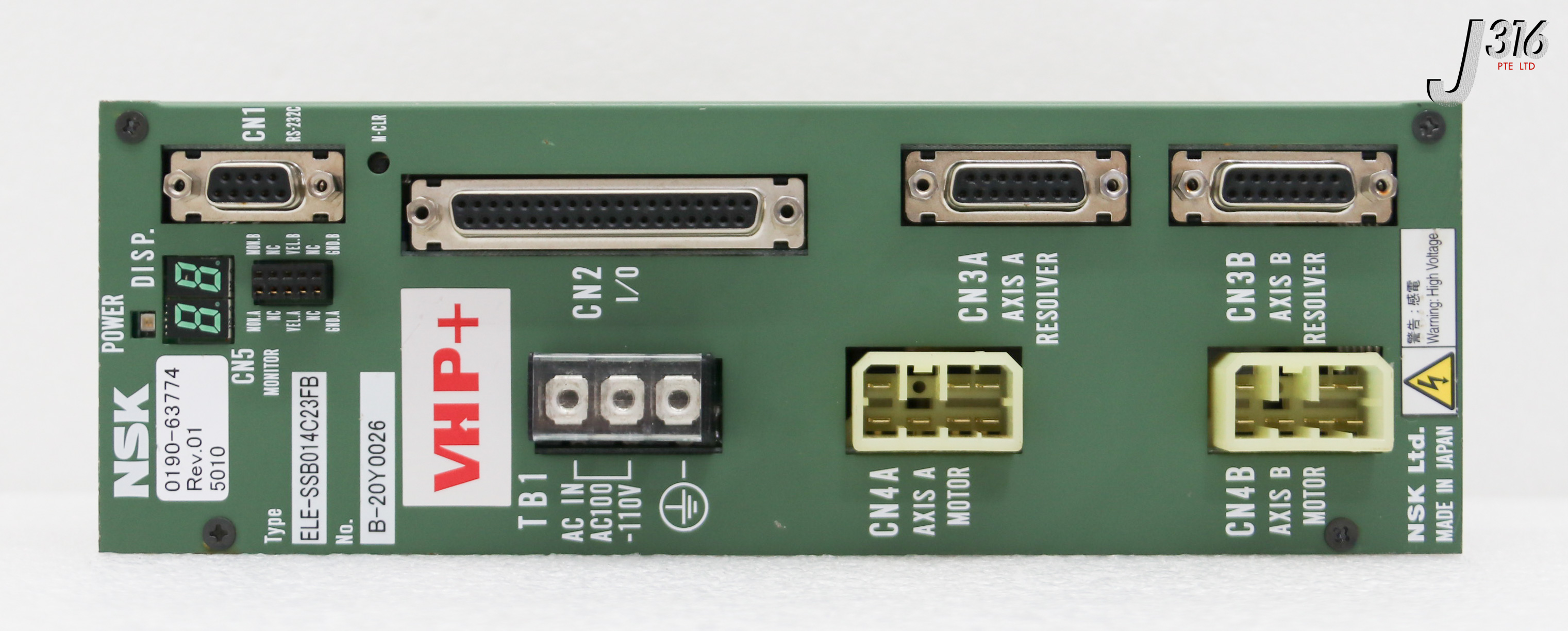 38110 NSK VHP+ DUAL AXIS SERVO DRIVER, AMAT 0190-63774, M-ELE